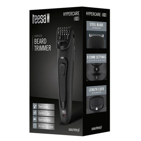Cordless Beard Trimmer Hypercare Teesa T 200 cu baterie 1000 mAh si USB