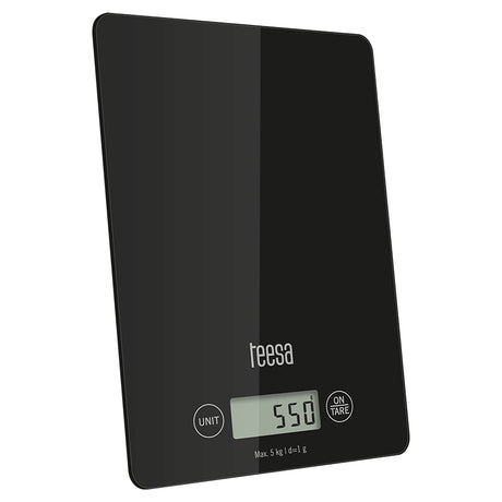 Cantar Bucatarie Sticla Negru Teesa Tsa 0804-b cu afisaj LCD