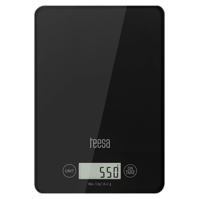 Cantar Bucatarie Sticla Negru Teesa Tsa 0804-b cu afisaj LCD