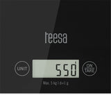 Cantar Bucatarie Sticla Negru Teesa Tsa 0804-b cu afisaj LCD