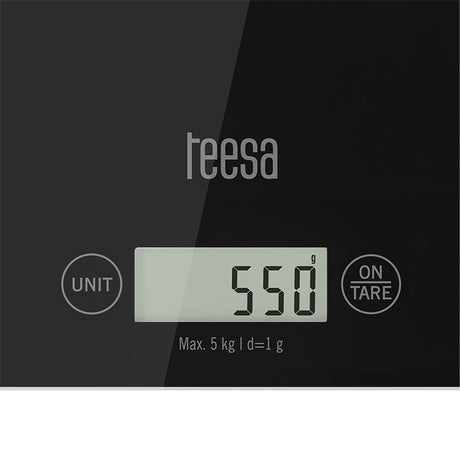 Cantar Bucatarie Sticla Negru Teesa Tsa 0804-b cu afisaj LCD