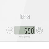 Cantar Bucatarie Sticla Alb Teesa Tsa 0804-w cu afisaj LCD