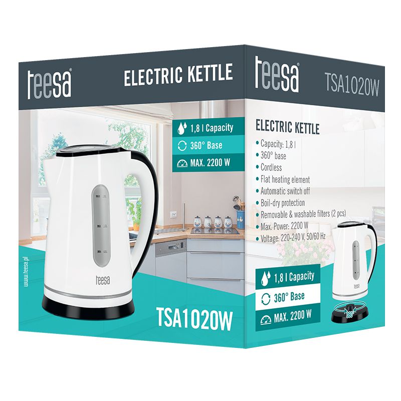 Fierbator Electric Cordless 1.8l Alb Teesa Tsa 1020W