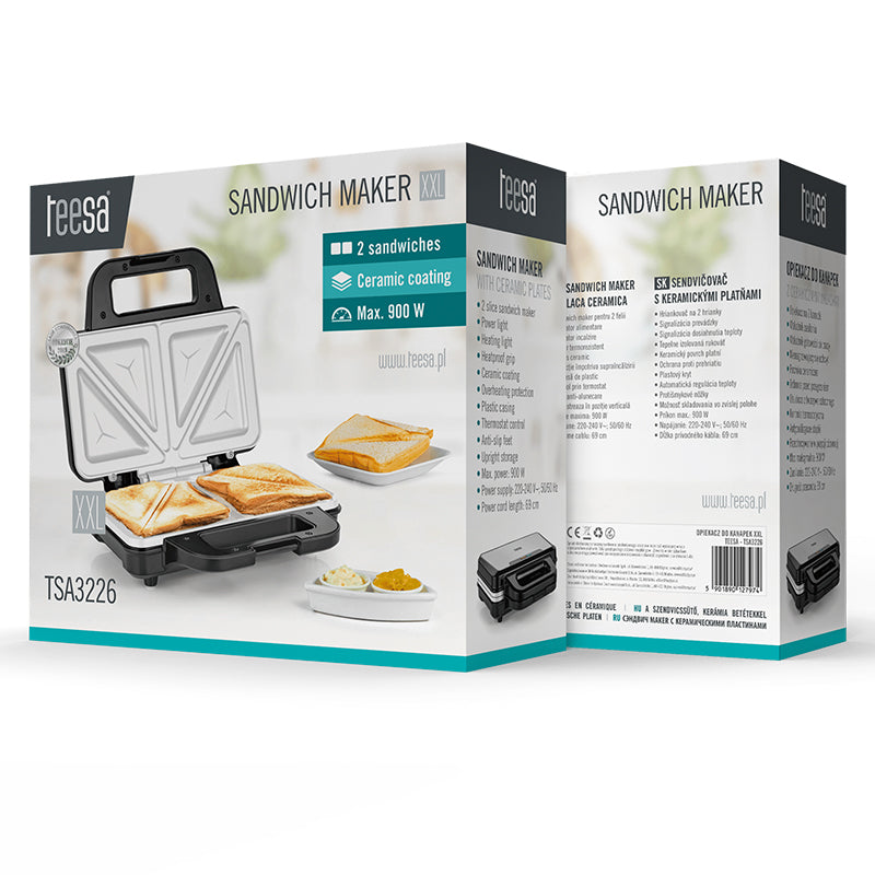 Sandwich Maker Ceramic Teesa Xxl 900W