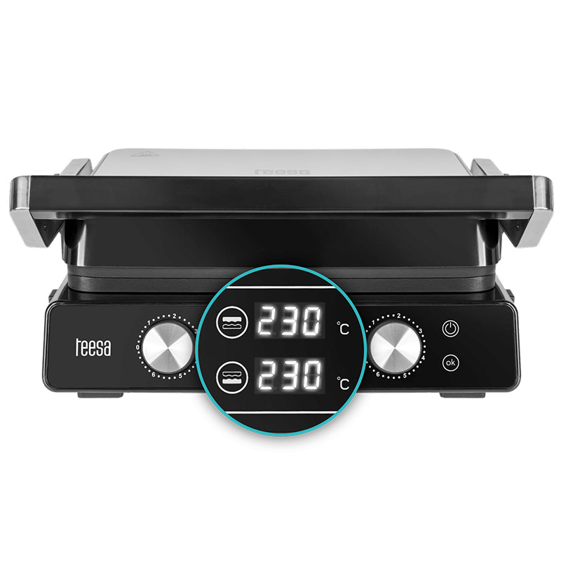 Grill Electric Panini Sandwich Teesa Tsa 3239 cu afisaj LED