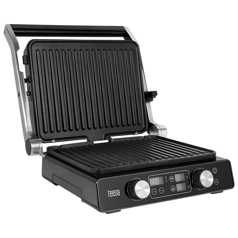 Grill Electric Panini Sandwich Teesa Tsa 3239 cu afisaj LED