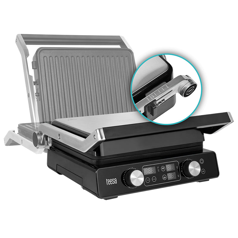 Grill Electric Panini Sandwich Teesa Tsa 3239 cu afisaj LED