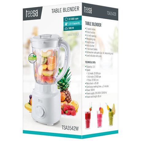 Blender 1.5l Alb Teesa Masa 500W cu DAB+