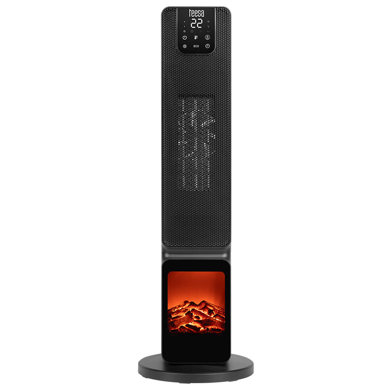 Aeroterma Turn Imitatie Semineu Teesa Ptc 2000W cu afisaj LED, baterie reincarcabila si Telecomanda