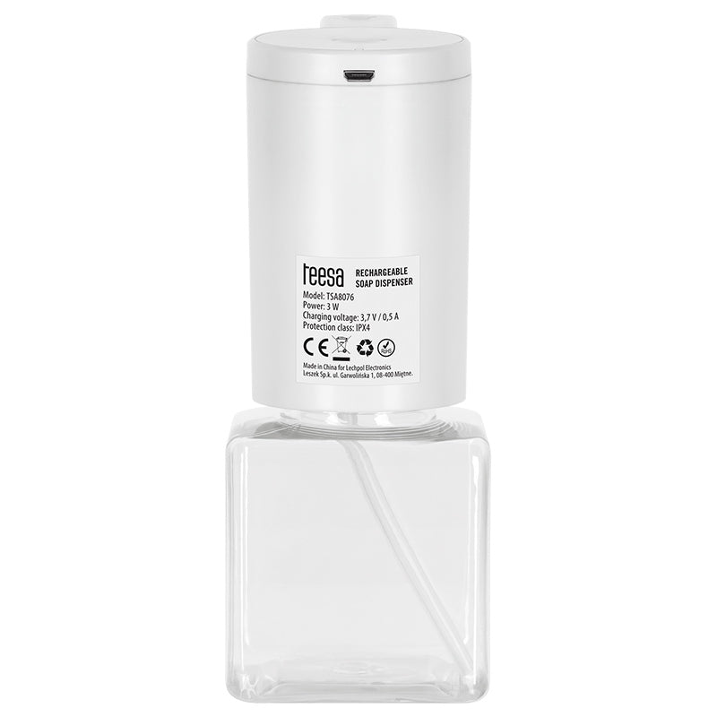Dozator Automat Acumulator Sapun Spuma Teesa Tsa 8076 cu baterie 500 mAh si USB