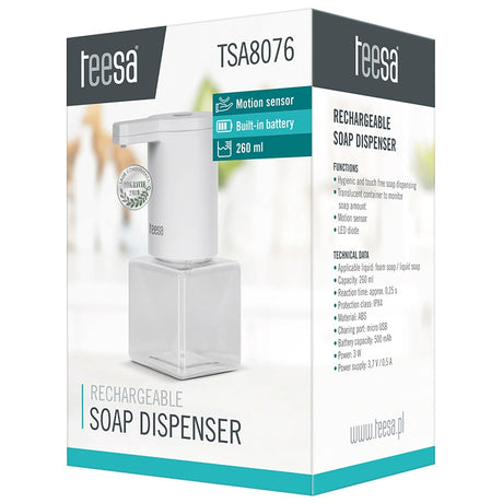 Dozator Automat Acumulator Sapun Spuma Teesa Tsa 8076 cu baterie 500 mAh si USB