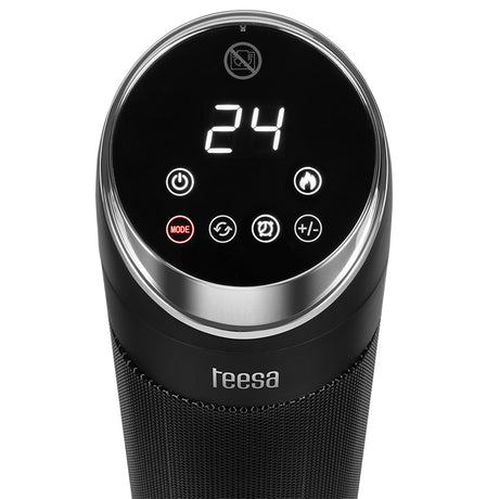 Aeroterma Turn Imitatie Semineu Teesa Ptc 2000W cu afisaj LED si Telecomanda