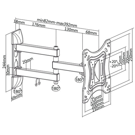 Suport TV de Perete 23-42INCH CableTech