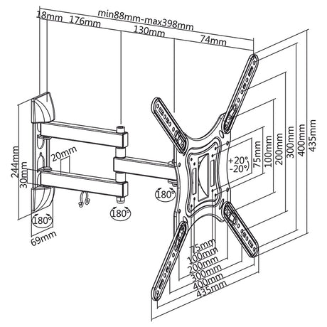 Suport TV de Perete 23-55INCH CableTech