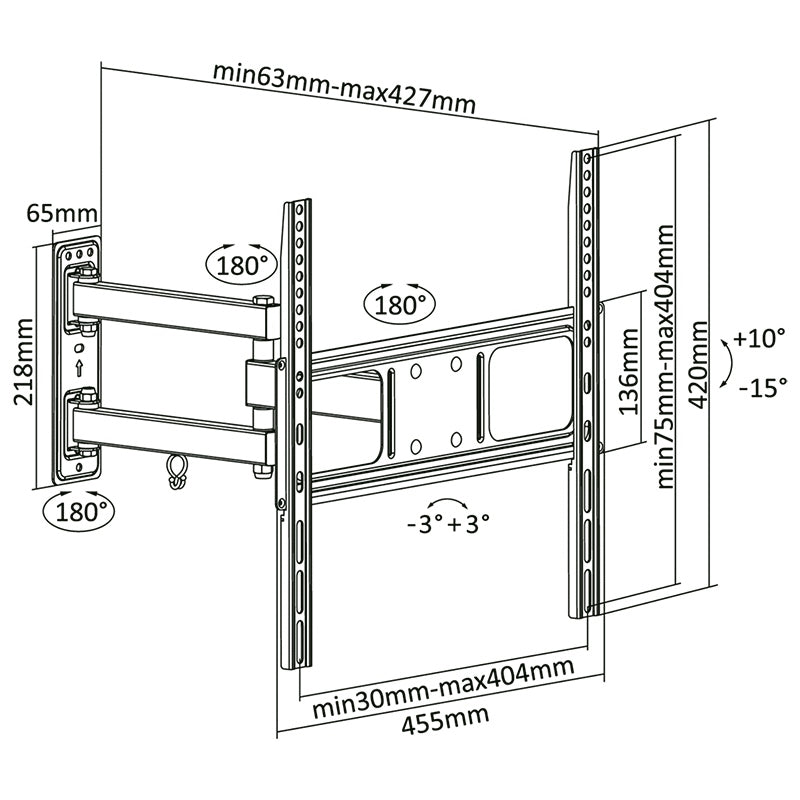 Suport TV de Perete 32-55 Inch Cabletech Uch 0204