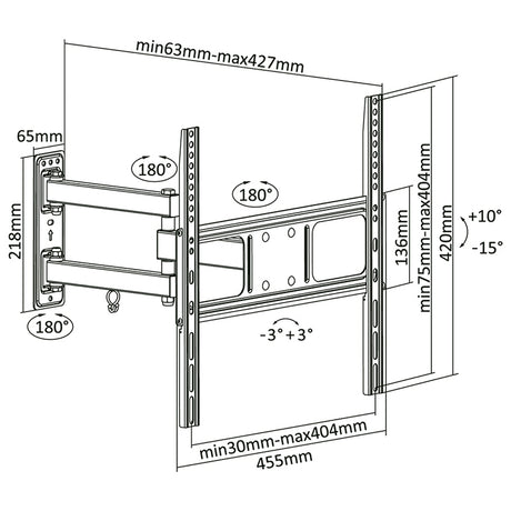 Suport TV de Perete 32-55 Inch Cabletech Uch 0204