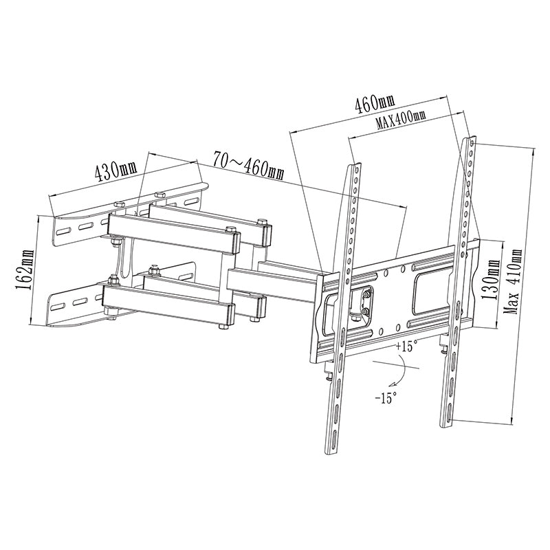 Suport TV de Perete 26-55 Inch Cabletech Uch 0217