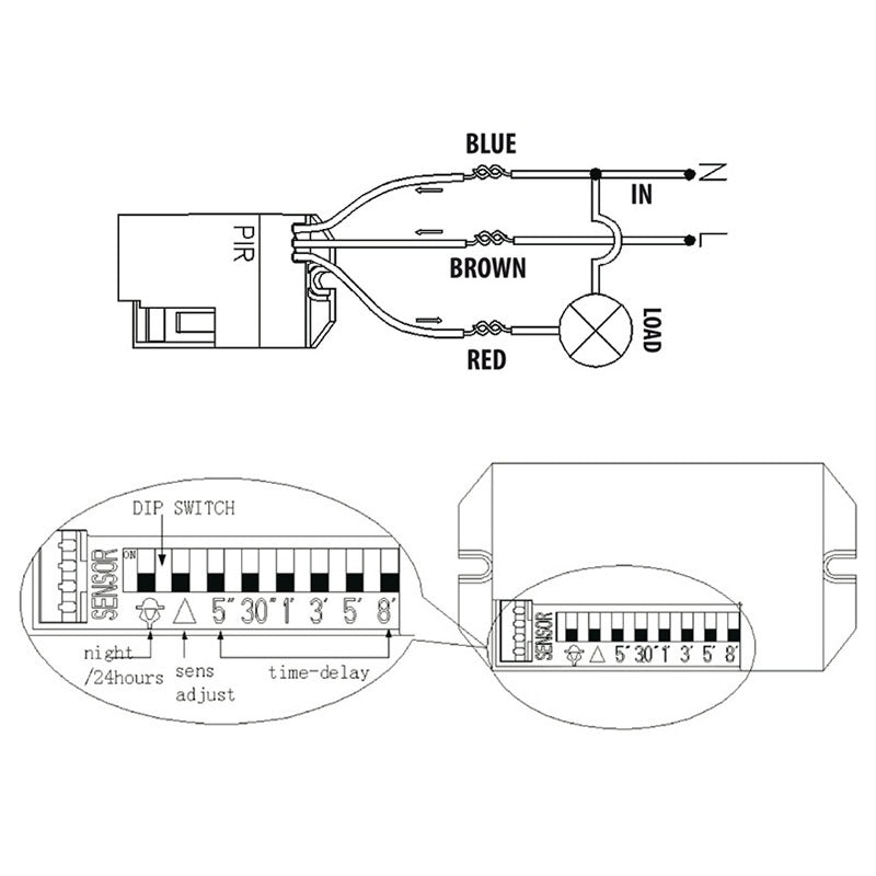 Senzor Pir Senzor Extern 800W 360 Grade