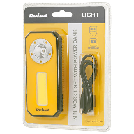 Lampa Atelier cu Powerbank Rebel Mini 300lm cu baterie 1800 mAh si USB
