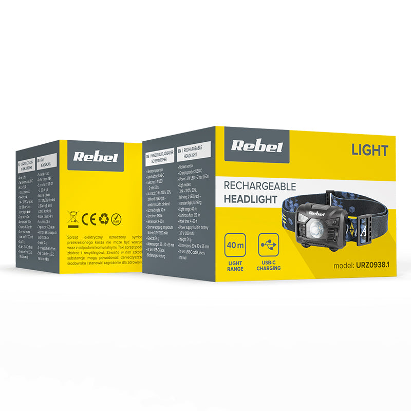 Lanterna Frontala LED Rebel URZ0938.1