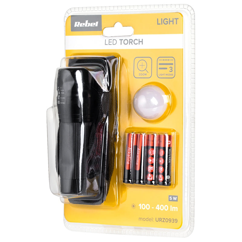 Lanterna cu Husa Rebel Urz 0939 cu baterie reincarcabila