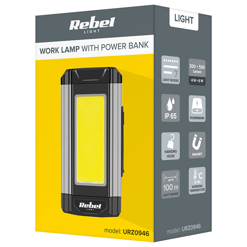 Lanterna Atelier Rebel Urz 0946 cu baterie 1800 mAh si USB