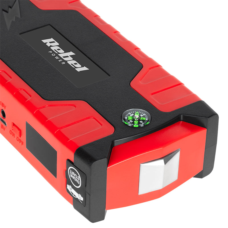 Jump Starter Power Bank si Compresor Rebel Urz 0967 cu baterie 10000 mAh si USB