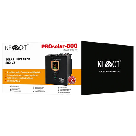 Invertor Solar 800va 12 V Prosolar-800 Kemot Urz 3416 cu baterie reincarcabila