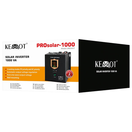 Invertor Solar 1000va 12 V Prosolar-1000 Kemot Urz 3417 cu baterie reincarcabila