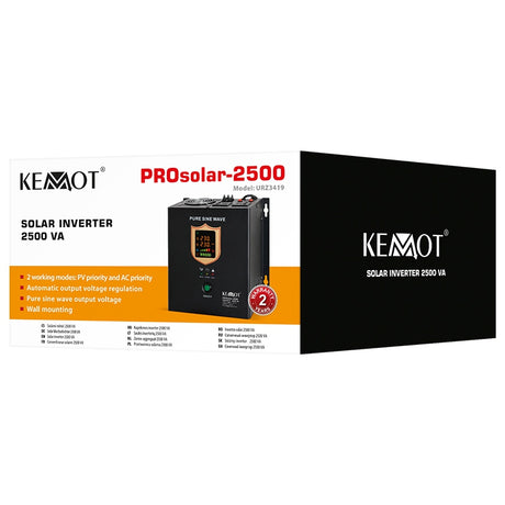 Invertor Solar 2500va 24 V Prosolar Kemot Urz 3419 cu baterie reincarcabila