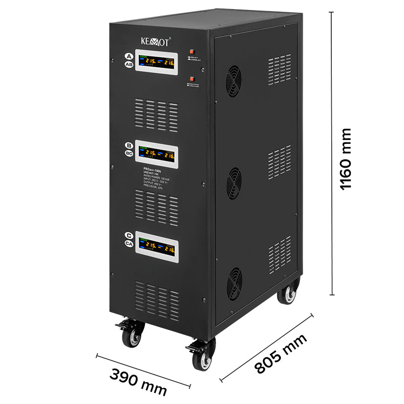 Stabilizator Servomotor Trifazat 100kva Proavr-100k Kem Urz 3437-100 cu afisaj LCD
