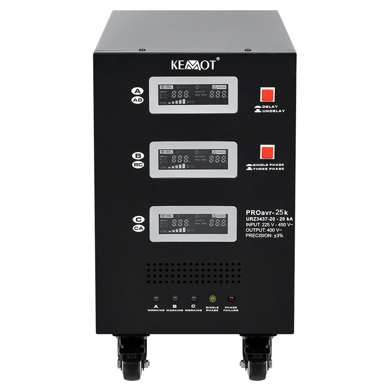 Stabilizator Servomotor Trifazat 25kva Proavr-25k Kemot Urz 3437-25 cu afisaj LCD