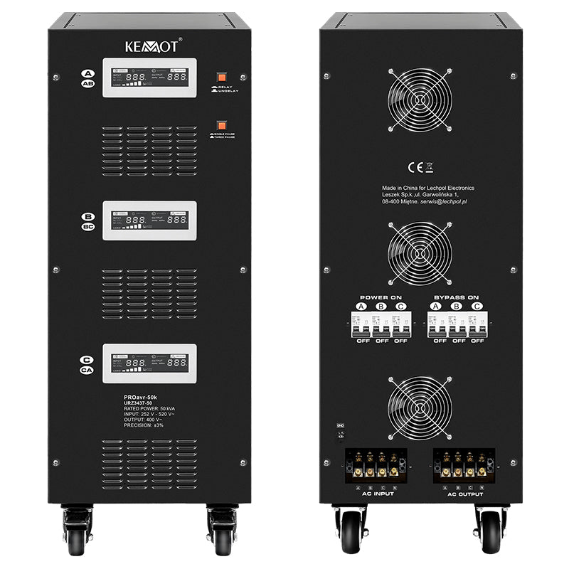 Stabilizator Servomotor Trifazat 50kva Proavr-50k Kemot Urz 3437-50 cu afisaj LCD