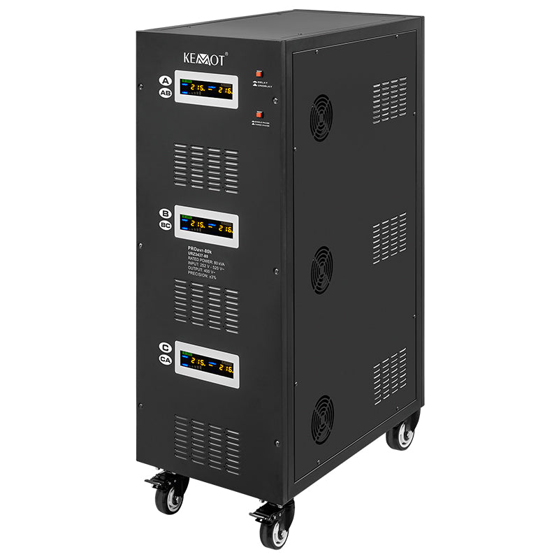 Stabilizator Servomotor Trifazat 80kva Proavr-80k Kemot Urz 3437-80 cu afisaj LCD