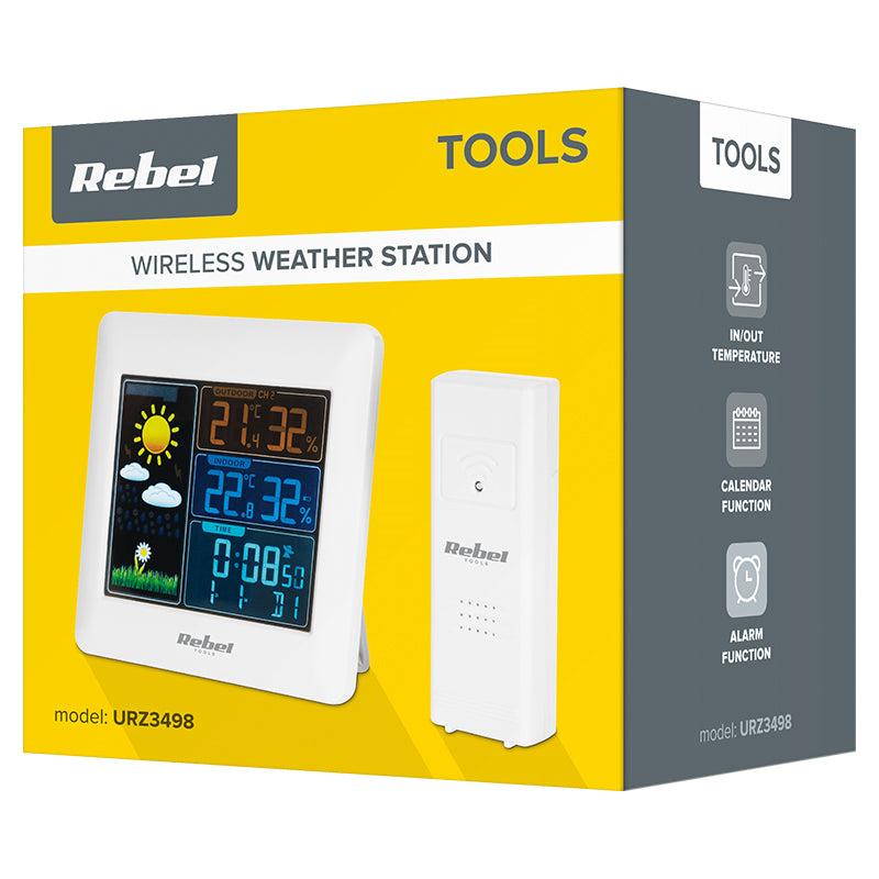 Statie Meteo cu Senzor Exterior Rebel Urz 3498 cu alarma