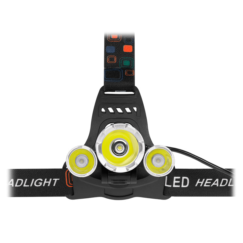 Lanterna Frontala LED 2x 2x Lm Rebel Accu 350 cu baterie 1500 mAh si USB