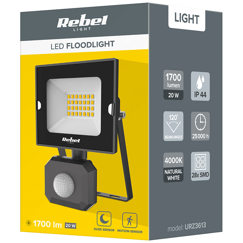 Reflector cu Senzor de Miscare 4000k Rebel Urz 3613