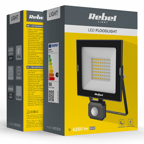 Reflector 6500k Senzor Miscare Rebel LED 50W