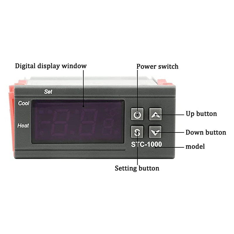 Termostat LCD Senzor Ntc Stc-1000 Urz 4045 cu alarma