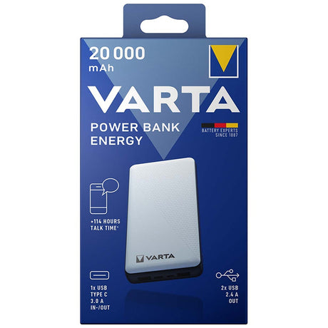 Power Bank 2x 1x Type- Varta C 20000mAh cu USB