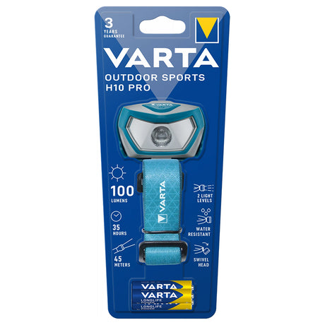 Lanterna Frontala Varta H10 Pro, 100 lm, Raza 45 m, Autonomie 35 ore, IPX4