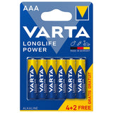 Baterie Alcalina Longlife Power Blister 6buc Varta Lr 03 cu baterie reincarcabila