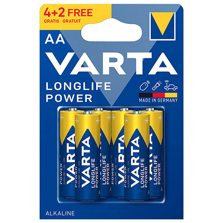 Baterie Alcalina Longlife Power Blister 6buc Varta Lr 06 cu baterie reincarcabila