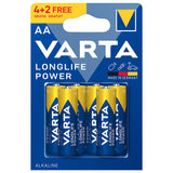 Baterie Alcalina Longlife Power Blister 6buc Varta Lr 06 cu baterie reincarcabila