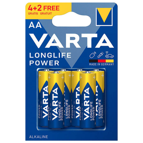 Baterie Alcalina Longlife Power Blister 6buc Varta Lr 06 cu baterie reincarcabila