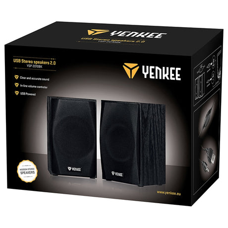 Boxe Stereo 2.0 Lemn Negru Yenkee