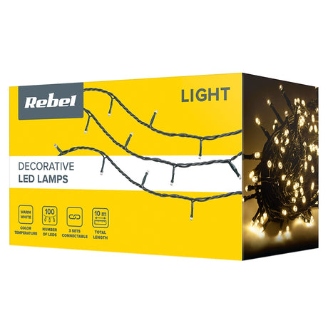 Sir Iluminat Festiv Alb Cald 10m Ip 44