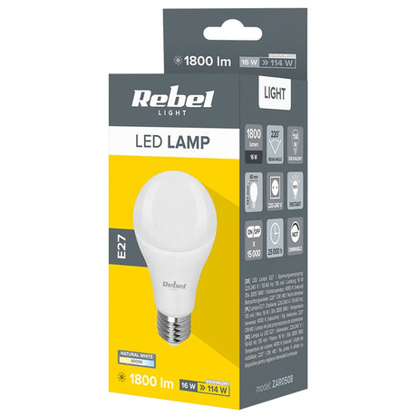Bec LED E27 4000k Rebel a 65