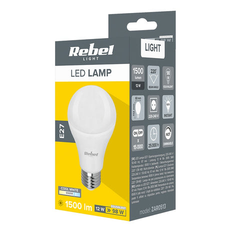 Bec LED E27 6500k Rebel a 60