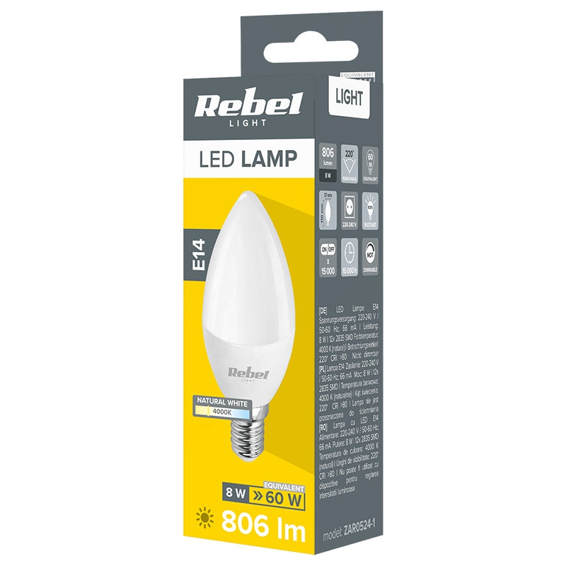 Bec LED 4000k Rebel E 14